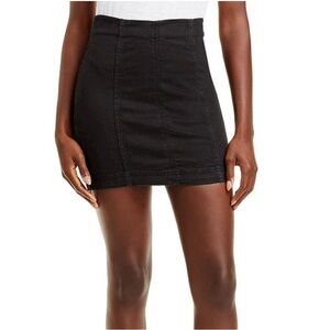Free People Modern Femme Black Mini Skirt